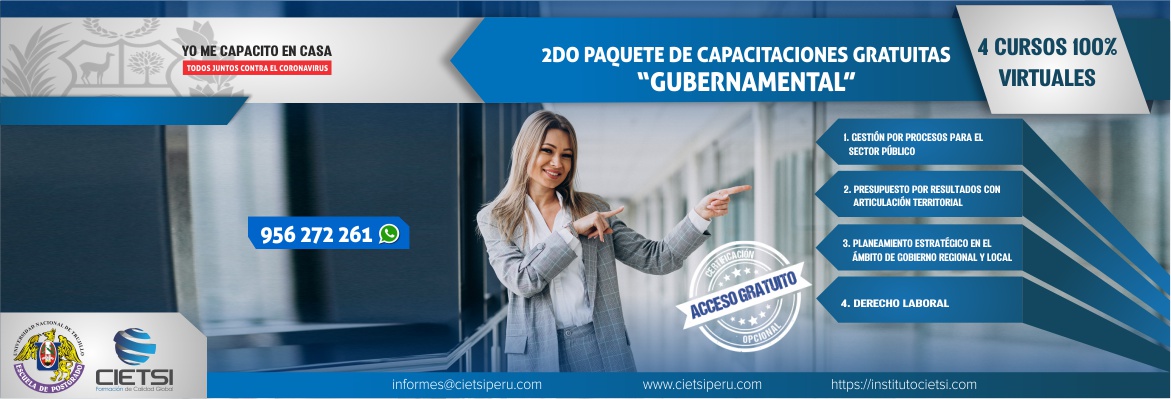 2do paquete de capacitaciones gratuitas virtuales gubernamental 2020