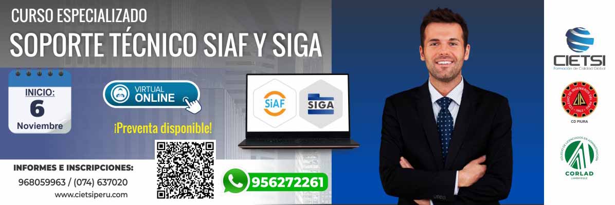 CURSO ESPECIALIZADO SOPORTE TÉCNICO SIAF SP Y SIGA MEF 2025