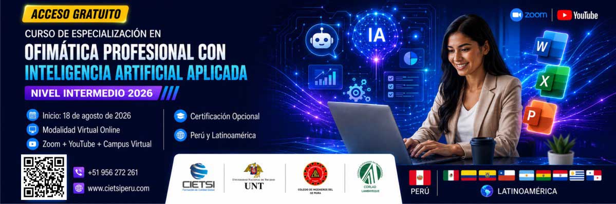 CURSO GRATUITO DE ESPECIALIZACIÓN EN OFIMÁTICA PROFESIONAL CON INTELIGENCIA ARTIFICIAL APLICADA – NIVEL INTERMEDIO 2026
