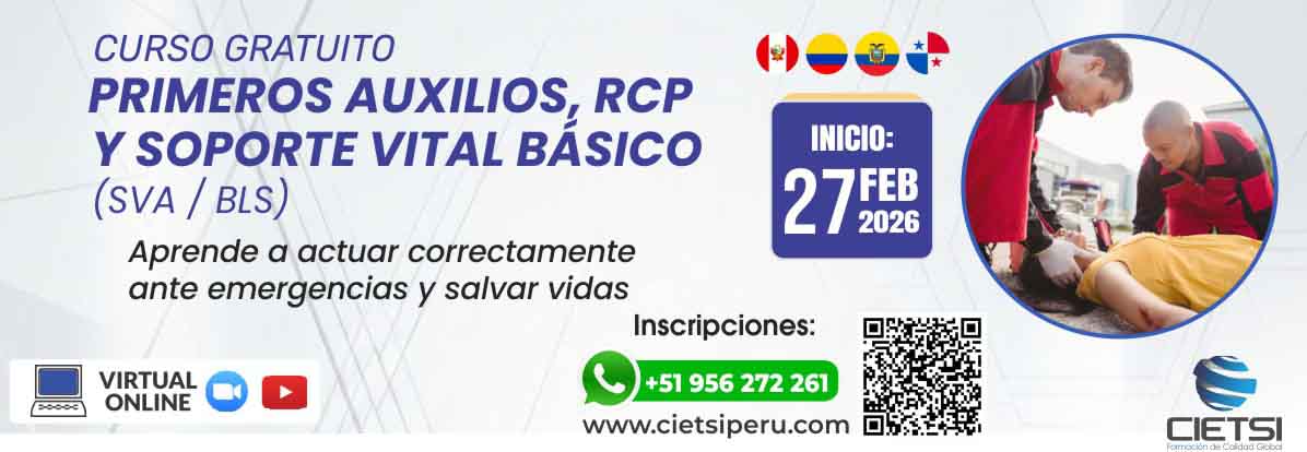 CURSO DE PRIMEROS AUXILIOS RCP Y SOPORTE VITAL BÁSICO (SVA/BLS) 2026