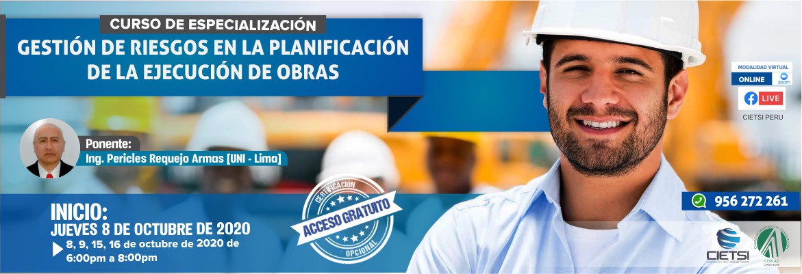 curso de especializaciOn gestiOn de riesgos en la planificaciOn de la ejecuciOn de obras