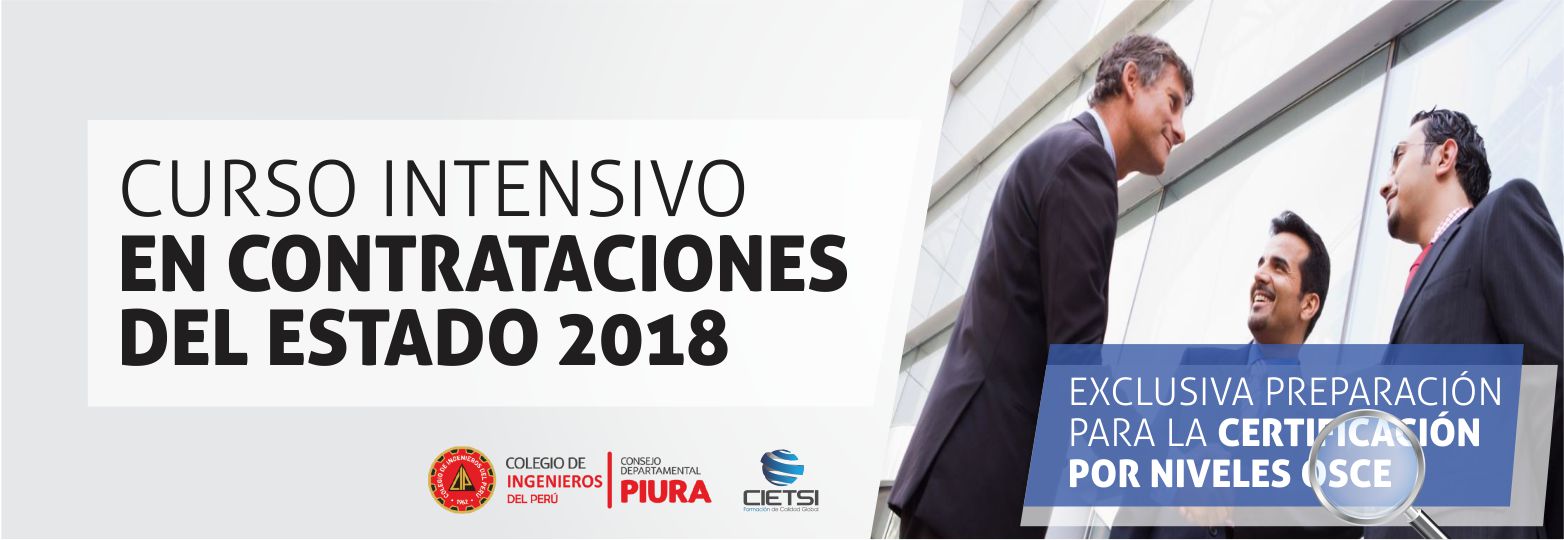 curso intensivo en contrataciones del estado para la certificaciOn por niveles bAsico e intermedio osce 2018