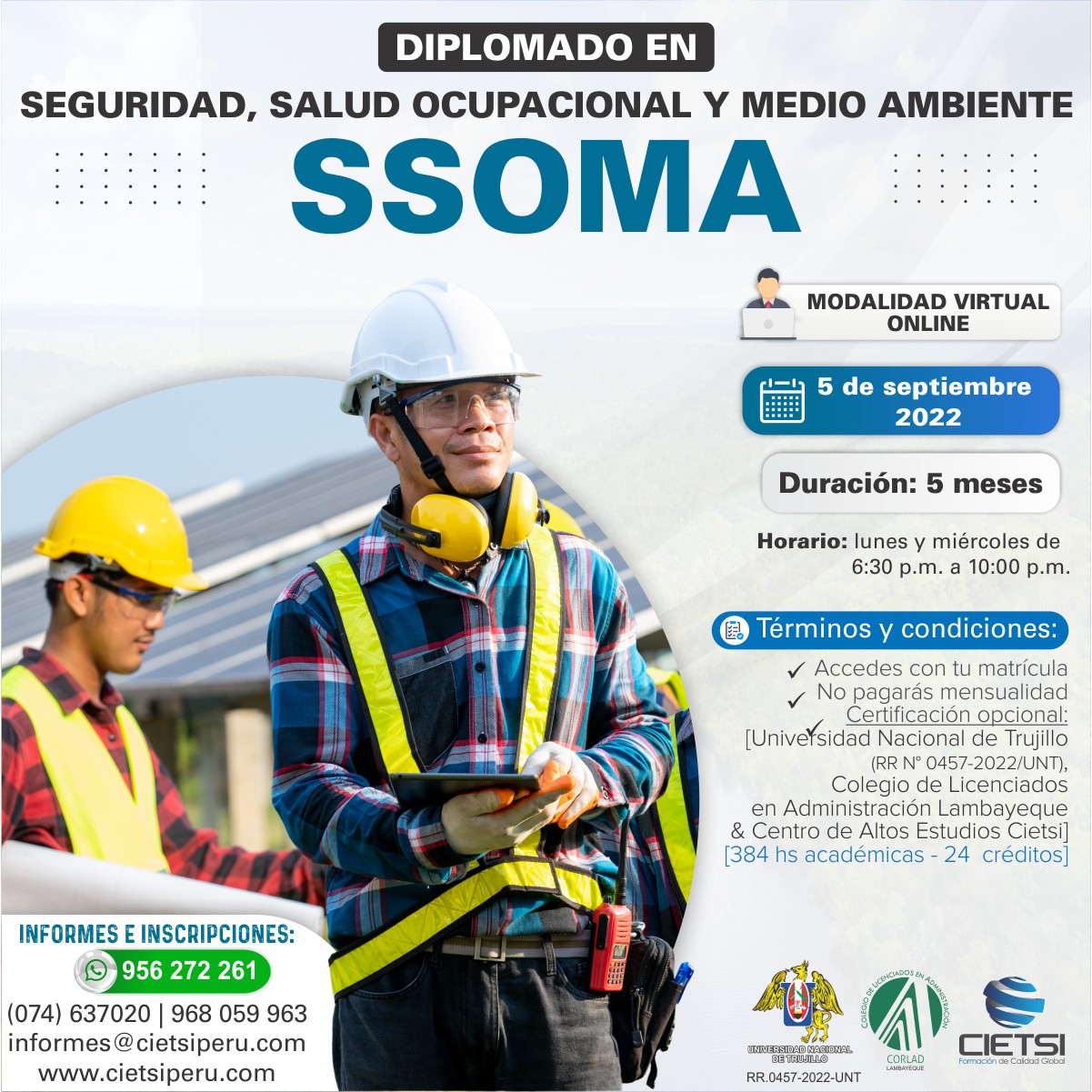 DIPLOMADO EN SEGURIDAD, SALUD OCUPACIONAL Y MEDIO AMBIENTE – SSOMA 2022